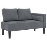 Vidaxl chaise longue met kussens fluweel donkergrijs