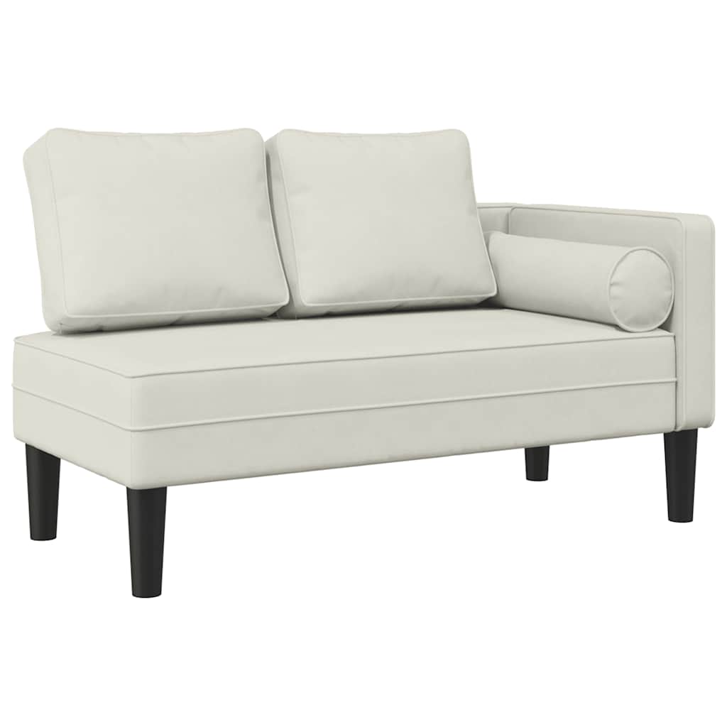 Vidaxl chaise longue met kussens fluweel crèmekleurig
