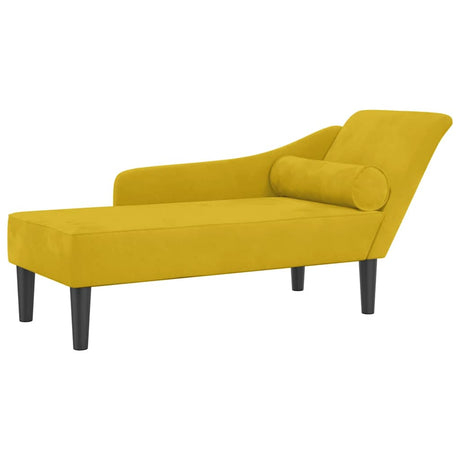Vidaxl chaise longue met kussens fluweel geel