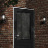 VidaXL udendørs væglampe med sensor rustfrit stål sort