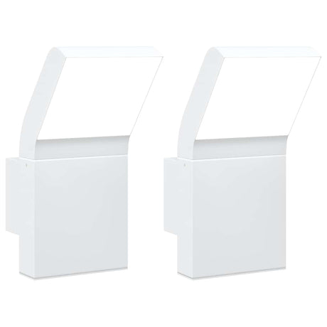 VidaXL udendørs væglamper 2 stk LED støbt alu hvid