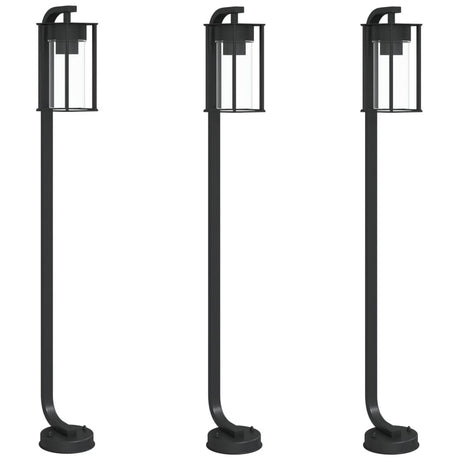 Vidaxx udendørs gulvlampe 3 stk 100 cm rustfrit stål sort
