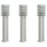 VidaXL Udendørs gulvlampe 3 stk 60 cm rustfrit stål sølvfarvet
