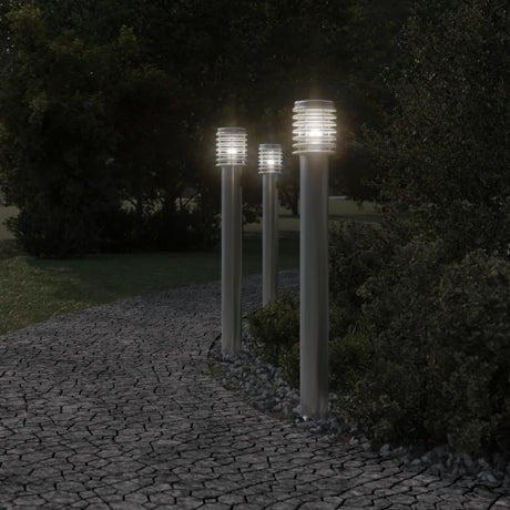 Vidaxx udendørs gulvlampe 3 stk 110 cm rustfrit stål sølvfarvet
