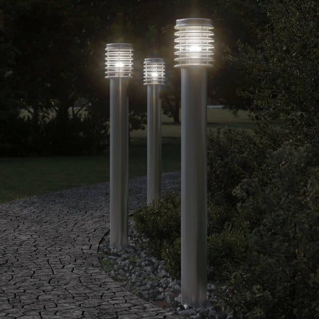 Vidaxx udendørs gulvlampe 3 stk 110 cm rustfrit stål sølvfarvet