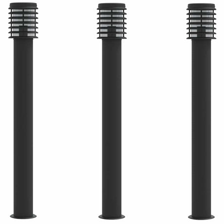 Vidaxx udendørs gulvlampe 3 stk 110 cm rustfrit stål sort
