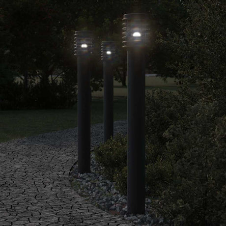 Vidaxx udendørs gulvlampe 3 stk 110 cm rustfrit stål sort