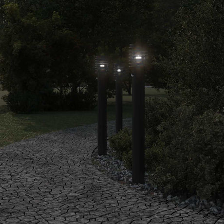 Vidaxx udendørs gulvlamper 3 stk med sensorer 110 cm rustfrit stål sort