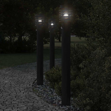 Vidaxx udendørs gulvlamper 3 stk med sensorer 110 cm rustfrit stål sort