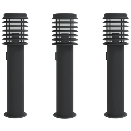 Vidaxx udendørs gulvlamper 3 stk fatning 60 cm rustfrit stål sort