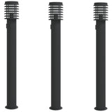 Vidaxx udendørs gulvlamper 3 stk fatning 110 cm rustfri stål sort