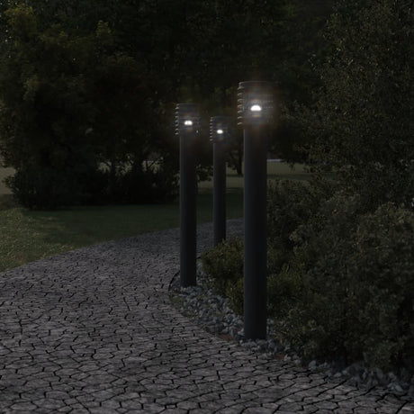 Vidaxx udendørs gulvlamper 3 stk fatning 110 cm rustfri stål sort