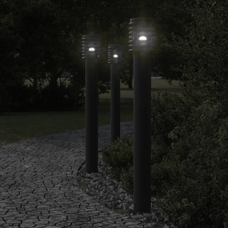 Vidaxx udendørs gulvlamper 3 stk fatning 110 cm rustfri stål sort