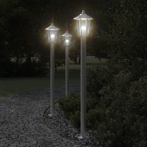 Vidaxx udendørs gulvlampe 3 stk 120 cm rustfrit stål sølvfarvet