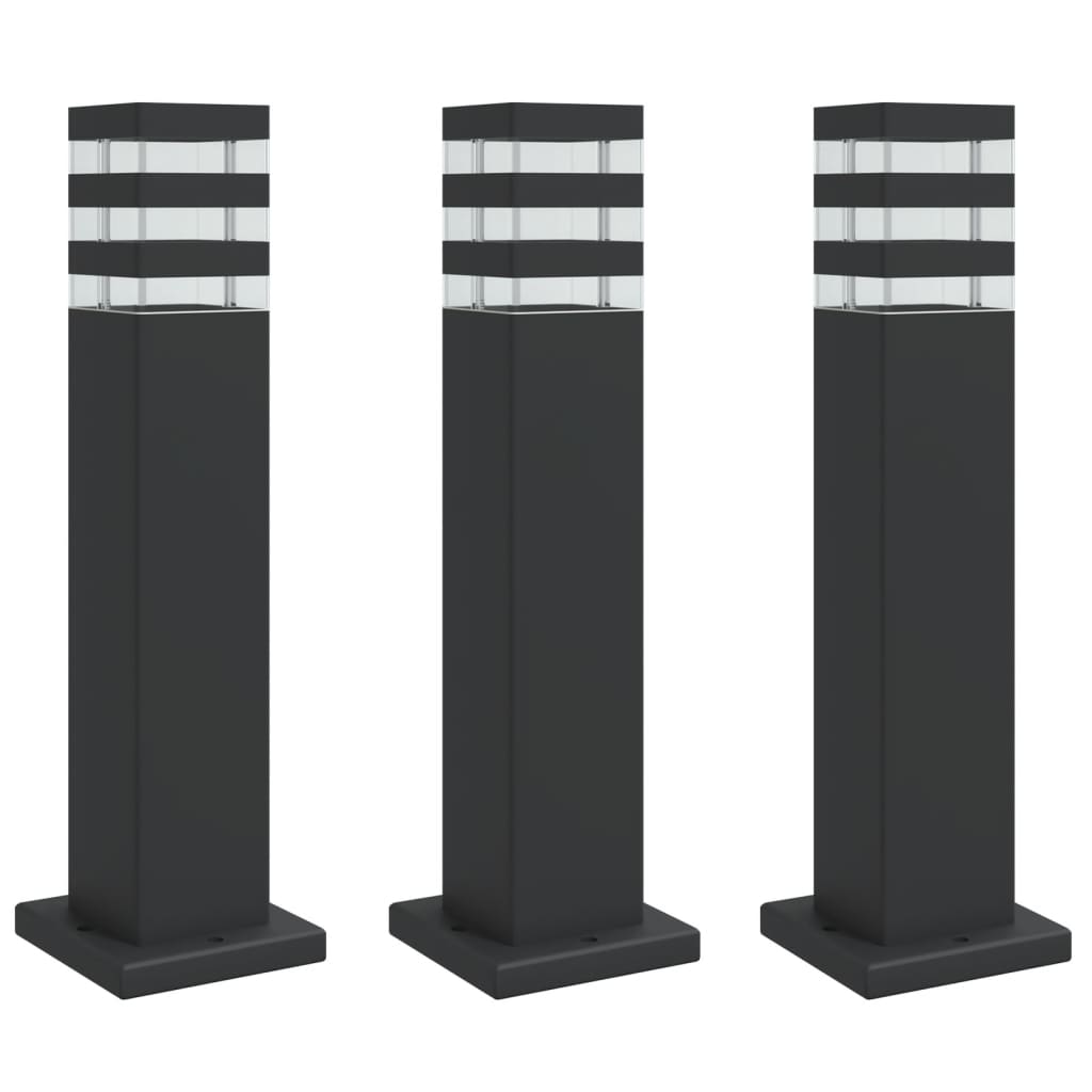 Vidaxx udendørs gulvlamper 3 stk 50 cm aluminium sort