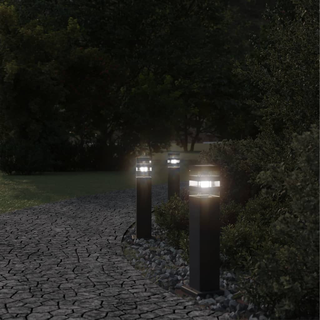 Vidaxx udendørs gulvlamper 3 stk 50 cm aluminium sort