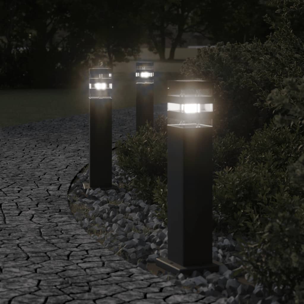 Vidaxx udendørs gulvlamper 3 stk 50 cm aluminium sort