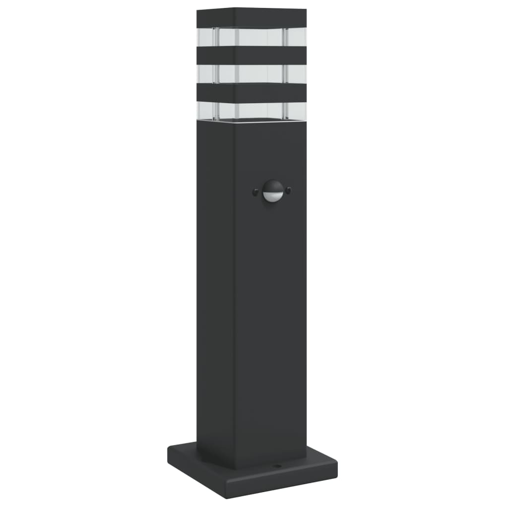 VidaXL udendørs gulvlamper med sensor 50 cm aluminium sort