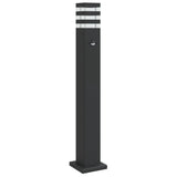 VidaXL udendørs gulvlampe med sensor 80 cm aluminium sort