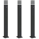 Vidaxx udendørs gulvlamper 3 stk med sensor 110 cm aluminium sort