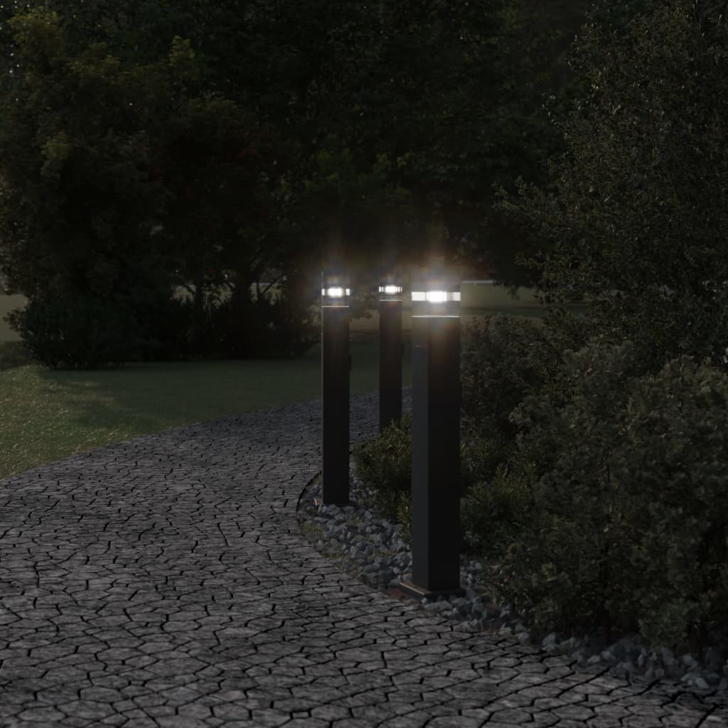 Vidaxx udendørs gulvlamper 3 stk med fatning 80 cm alu sort