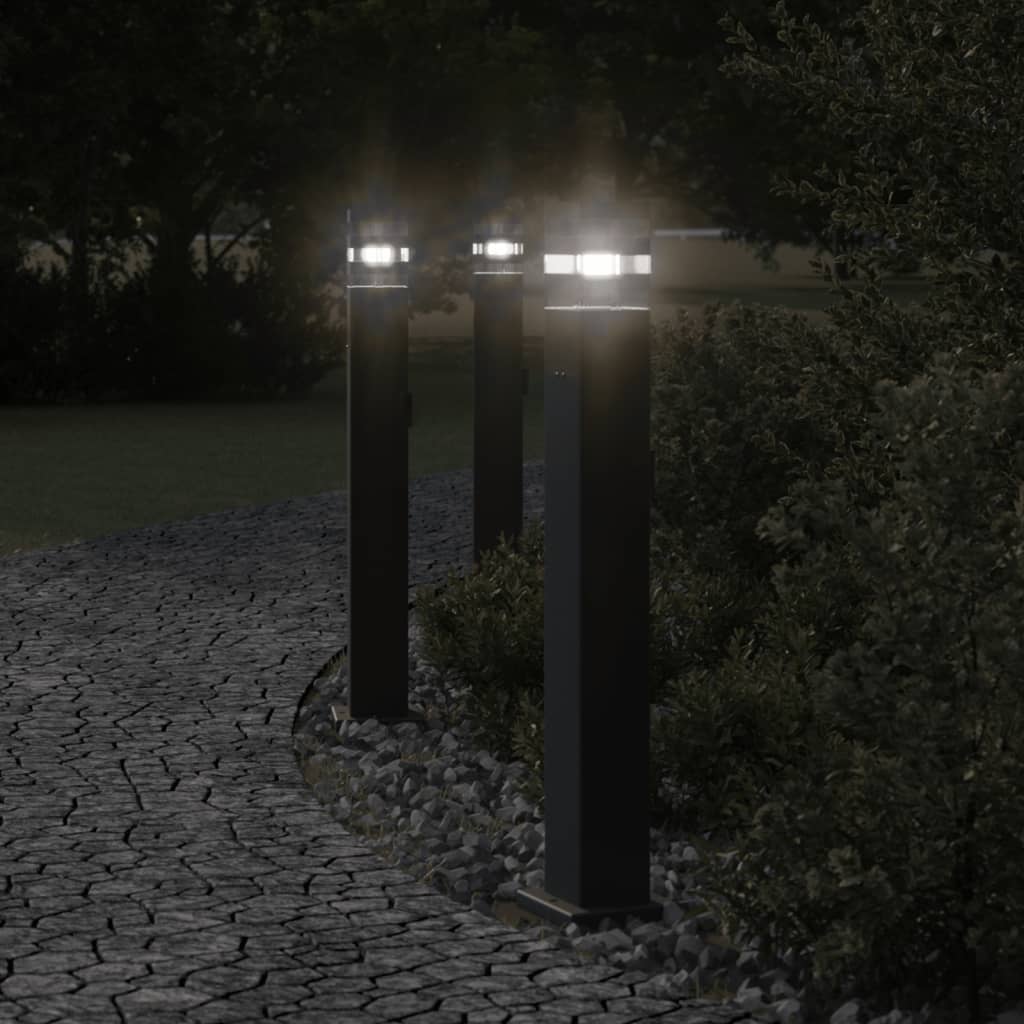 Vidaxx udendørs gulvlamper 3 stk med fatning 80 cm alu sort