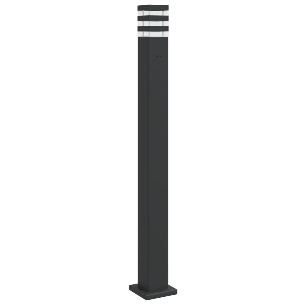 VidaXL udendørs gulvlampe med fatning 110 cm aluminium sort