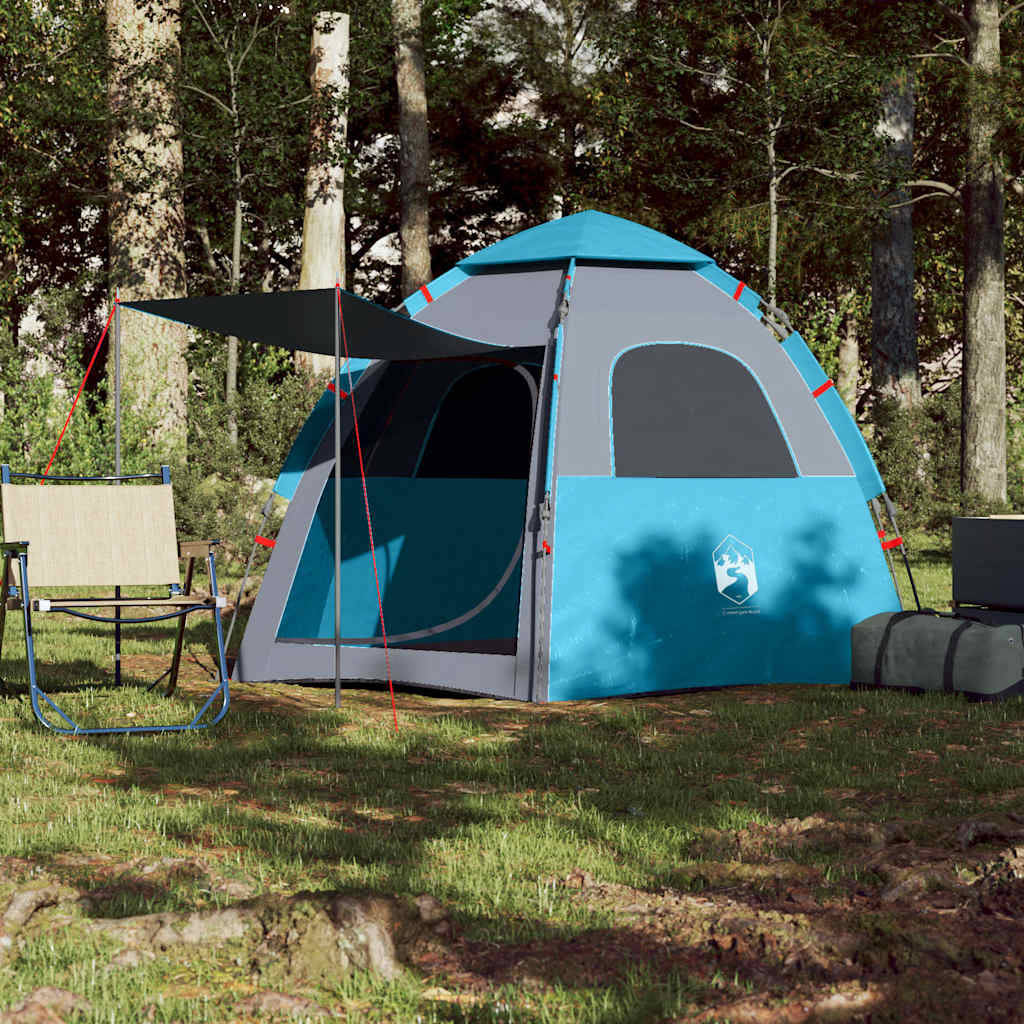 Vidaxl campingtelt 4-personers quick release blå