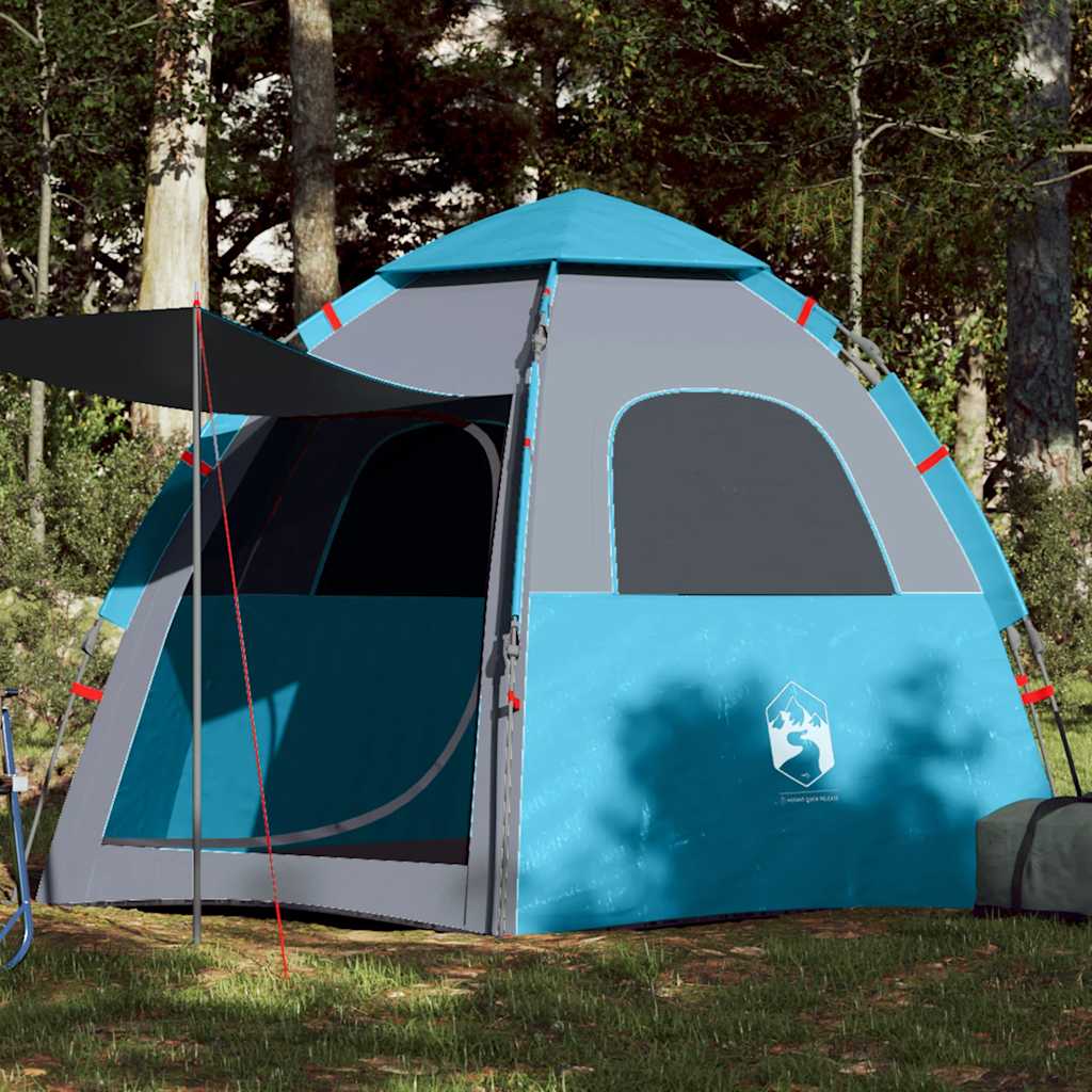 Vidaxl campingtelt 4-personers quick release blå