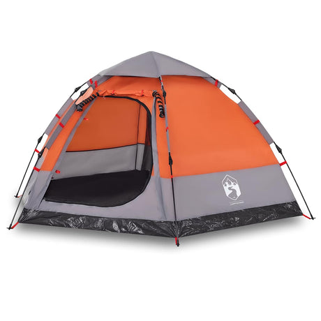 Vidaxl campingtelt 4-personers quick release grå og orange