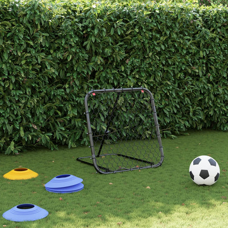 VidaXL fodbold rebounder justerbar 84x73x60-80 cm stål sort