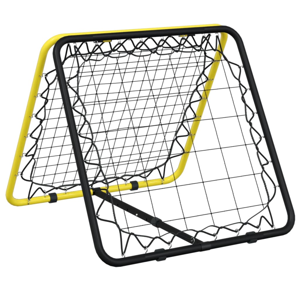 Vidaxl fodbold rebounder dobbeltsidet justerbar stål gul og sort