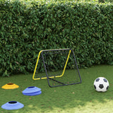 Vidaxl fodbold rebounder dobbeltsidet justerbar stål gul og sort