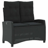 Vidaxl 2-delige tuinset met kussens poly rattan zwart