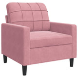 Vidaxl fauteuil 60 cm fluweel roze