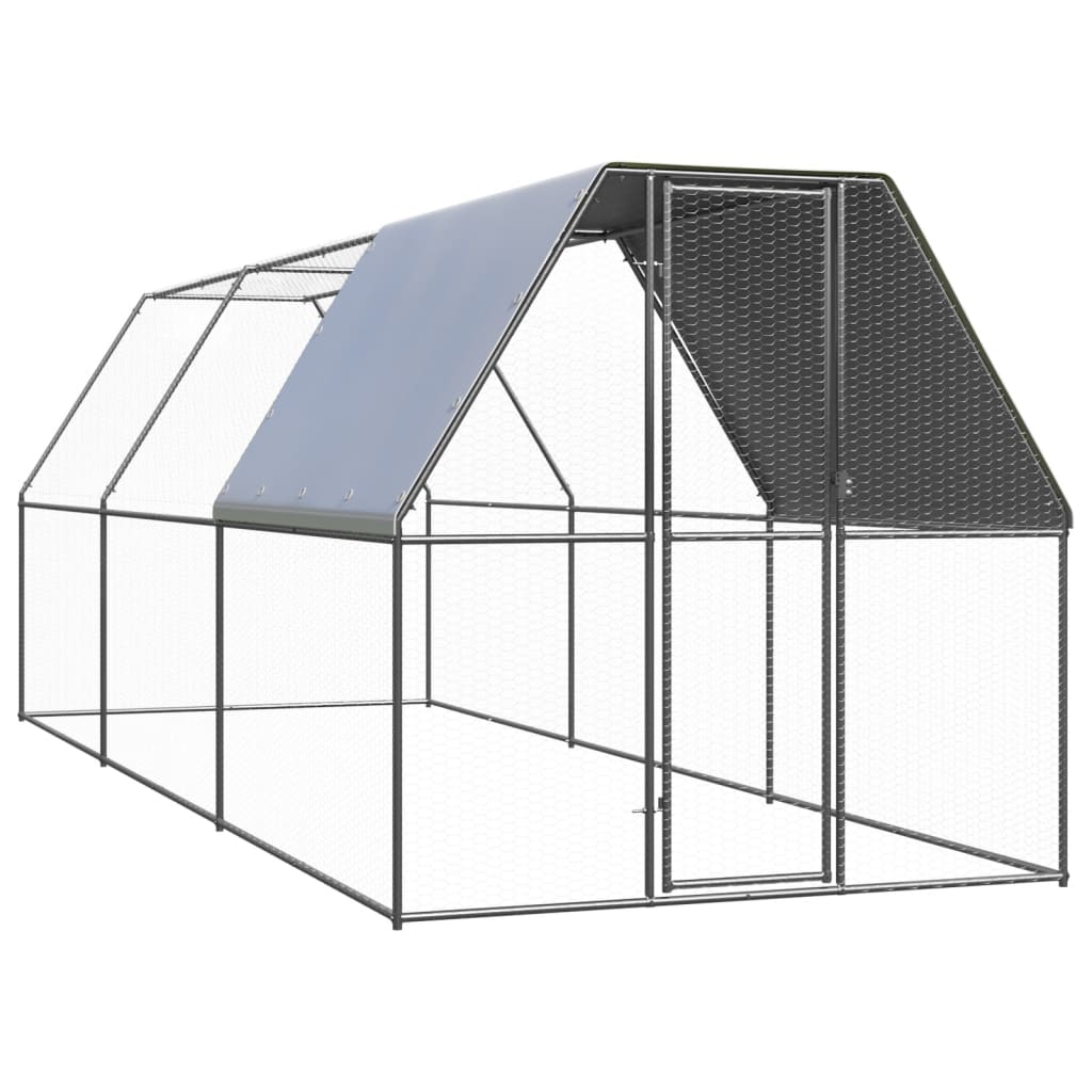 VidaXL hønsegård 2x6x2 m galvaniseret stål