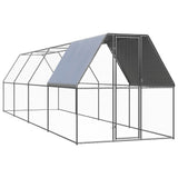 VidaXL Hønsehus 2x8x2 m galvaniseret stål