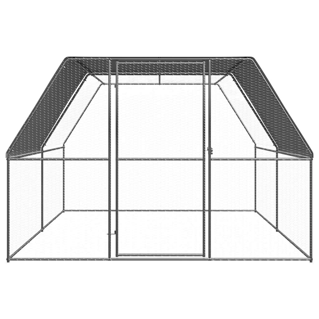 VidaXL Hønsehus 3x4x2 m galvaniseret stål