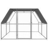 VidaXL Hønsehus 3x4x2 m galvaniseret stål