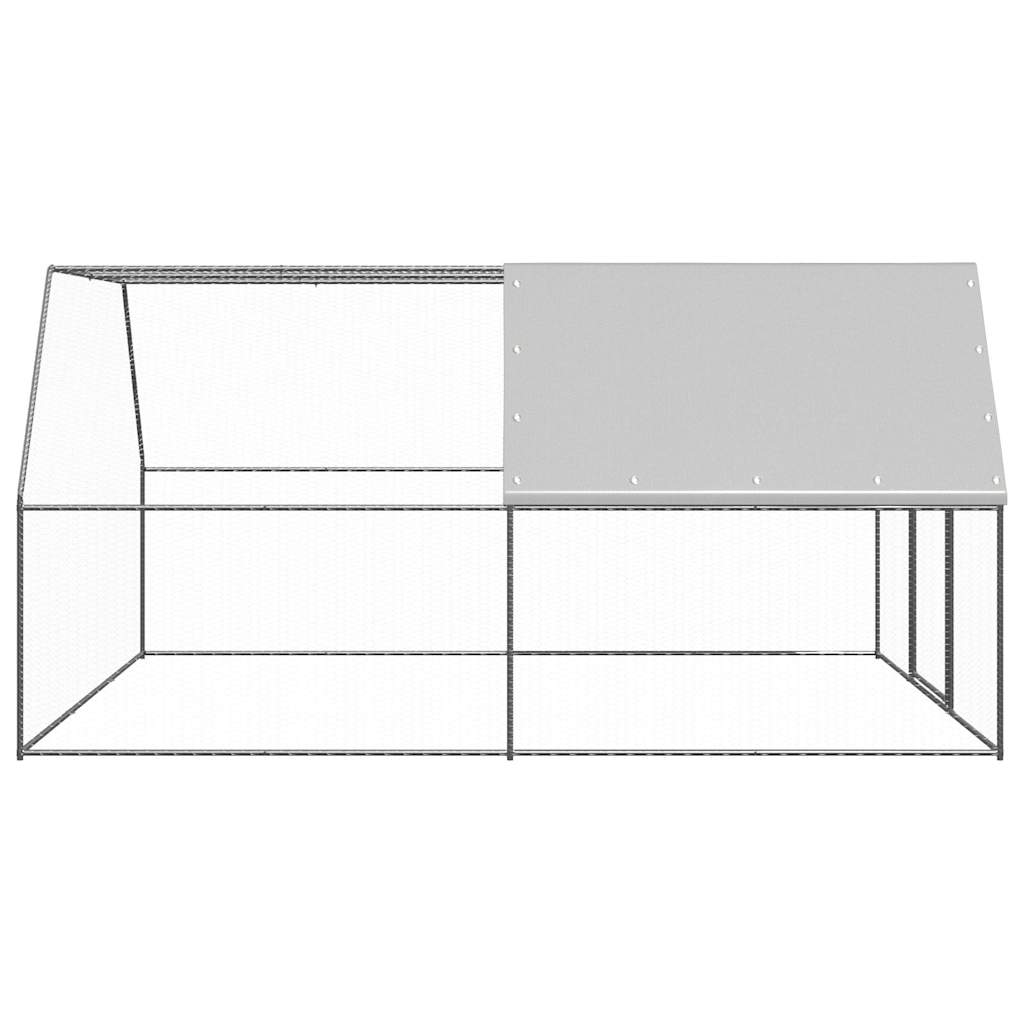 VidaXL Hønsehus 3x4x2 m galvaniseret stål