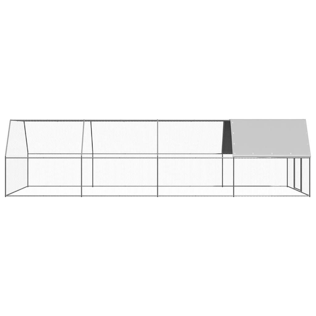 VidaXL Hønsehus 3x8x2 m galvaniseret stål