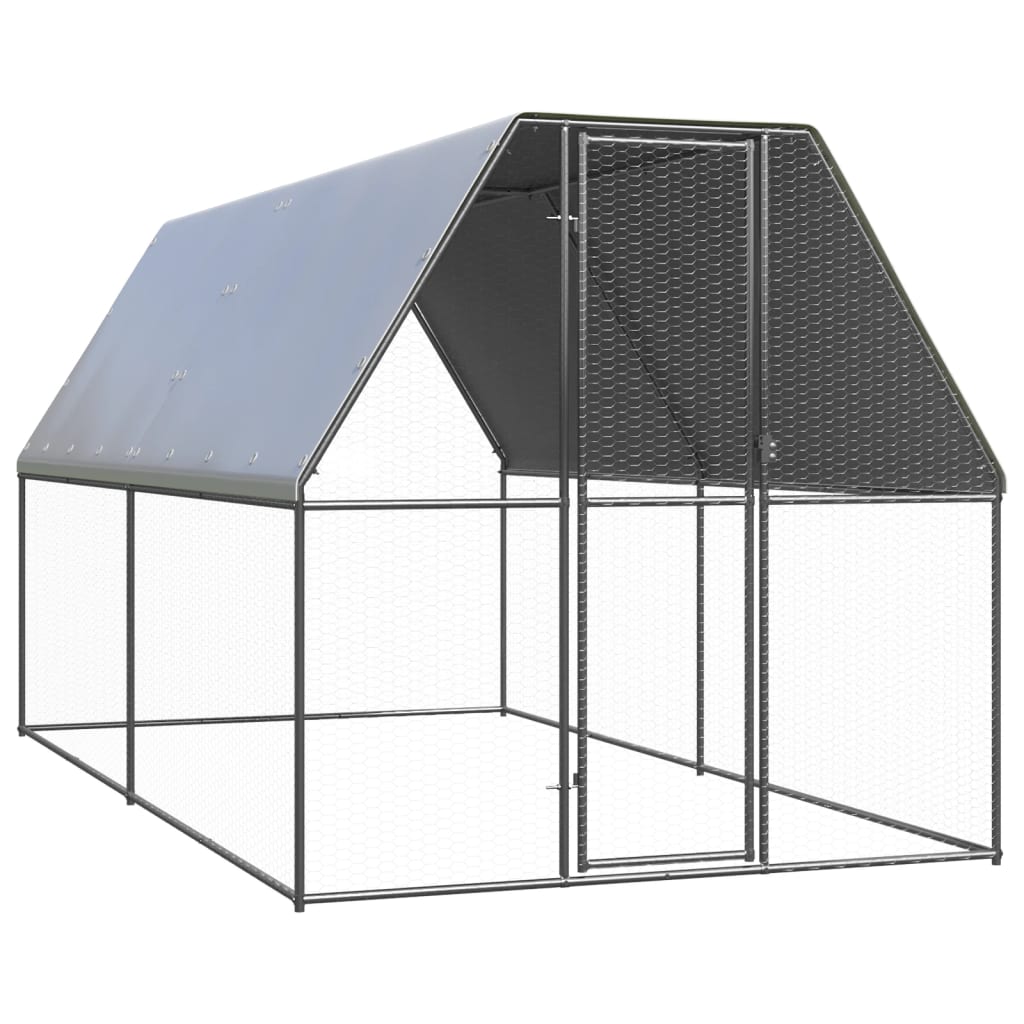 VidaXL hønsegård 2x4x2 m galvaniseret stål