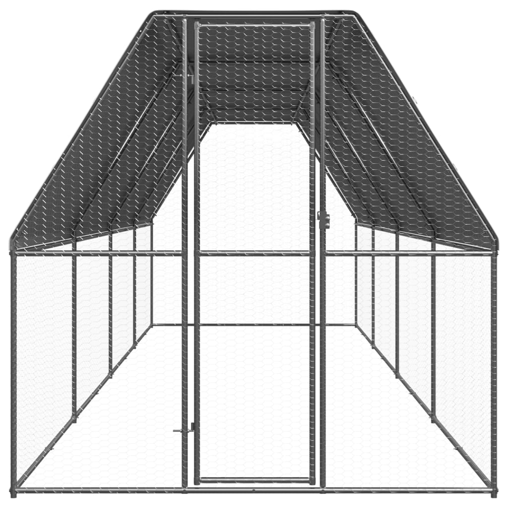 VidaXL Hønsehus 2x8x2 m galvaniseret stål