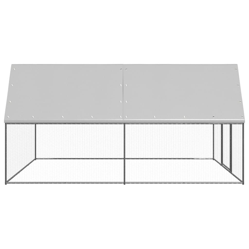 VidaXL Hønsehus 3x4x2 m galvaniseret stål