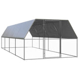 VidaXL Hønsehus 3x8x2 m galvaniseret stål