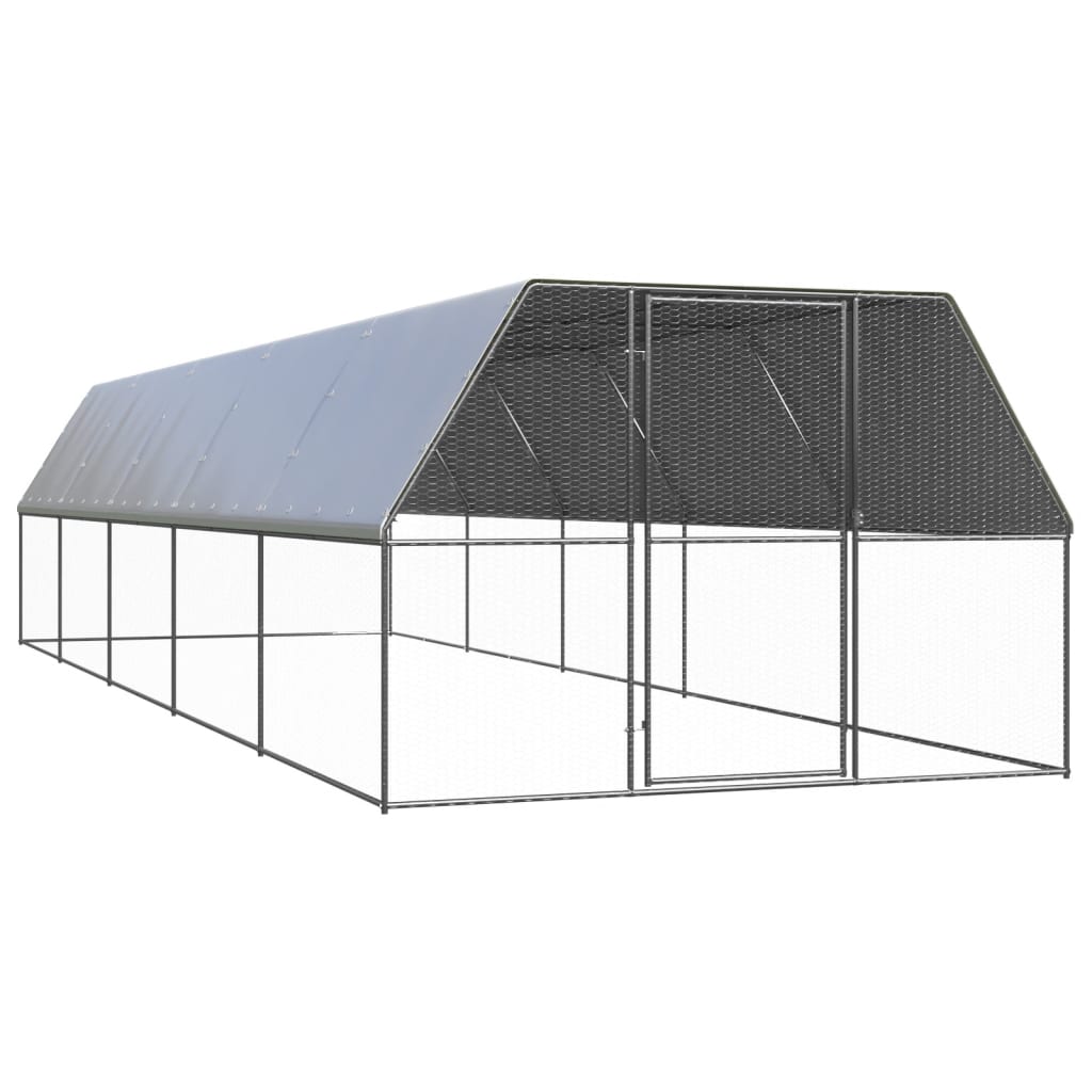 VidaXL Hønsehus 3x10x2 m galvaniseret stål