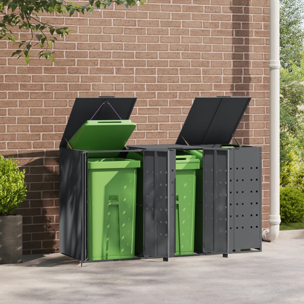VidaXL Container opbevaring 3 containere 207x79x117 cm stål antracit