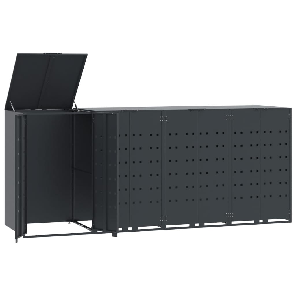 VidaXL Container opbevaring 4 containere 276x79x117 cm stål antracit