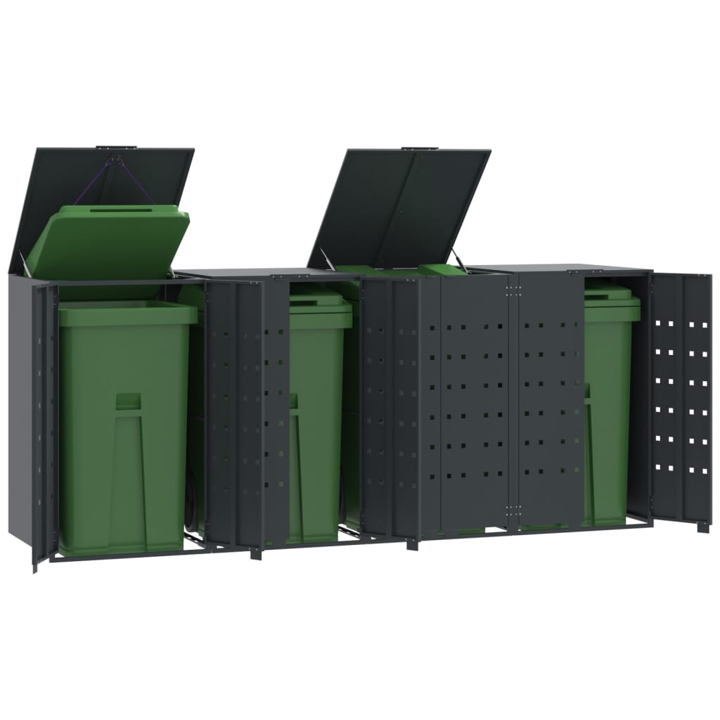 VidaXL Container opbevaring 4 containere 276x79x117 cm stål antracit