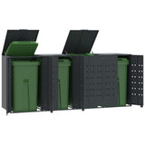 VidaXL Container opbevaring 4 containere 276x79x117 cm stål antracit